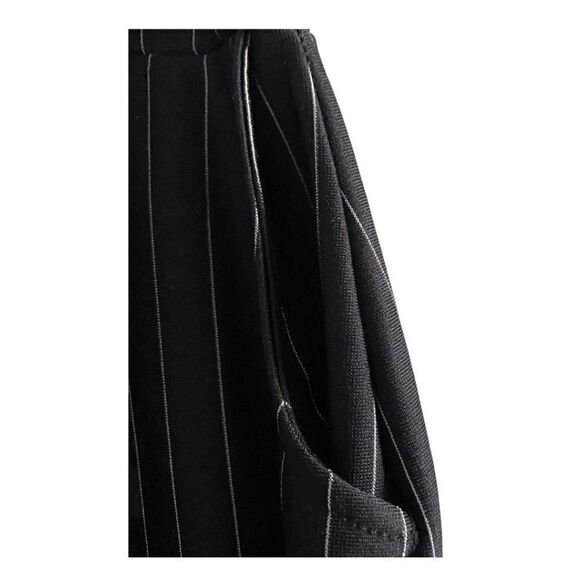 Boohoo Women's Black White High Waist Pinstripe Pants US 8 - Picture 6 of 11